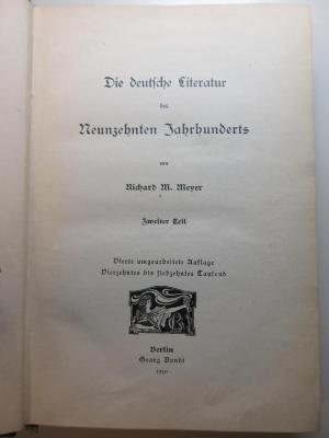 1 F 76 4 - 3,2 : Die deutsche Literatur des Neunzehnten Jahrhunderts (1910)