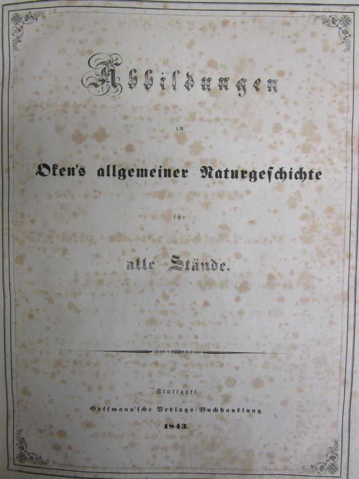 X 628 8 4. Ex.: Abbildungen zu Oken's allgemeiner Naturgeschichte für alle Stände (1843)