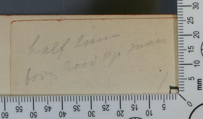-, Von Hand: Notiz; 'half linen
born [?] 2000 op m[...]'