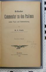 221.1 GRAE 1,2 : Kritischer Commentar zu den Psalmen (1883)