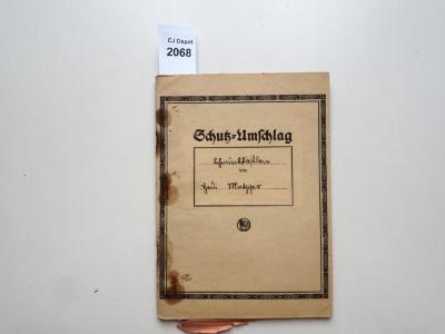  Schutz-Umschlag, Schreibheftlein von Hedi Metzger. (k.A.)