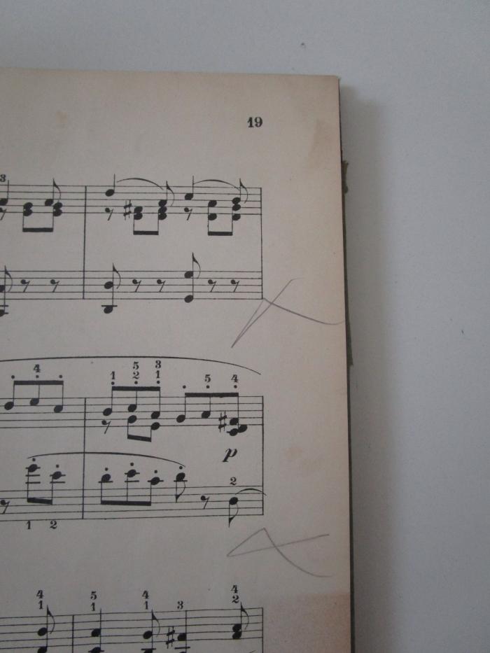 Va 622: Lieder ohne Worte für Pianoforte solo (o.J.);- (unbekannt), Von Hand: Annotation; 'x'. 