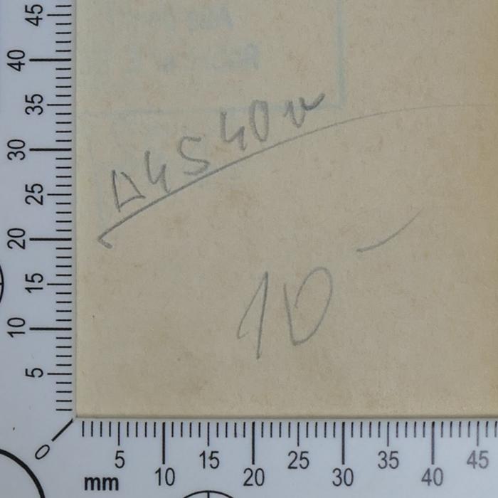 -, Von Hand: Nummer; '[?]4 S 40 [?] / 10-'