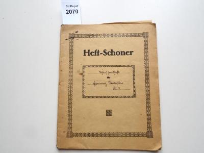  Heft-Schoner. Schönschreibtheft für Fanny Strauber, Kl. 8. (k.A.)
