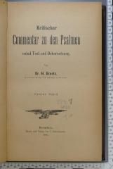 224.1 GRAE 1,1 : Kritischer Commentar zu den Psalmen (1882)