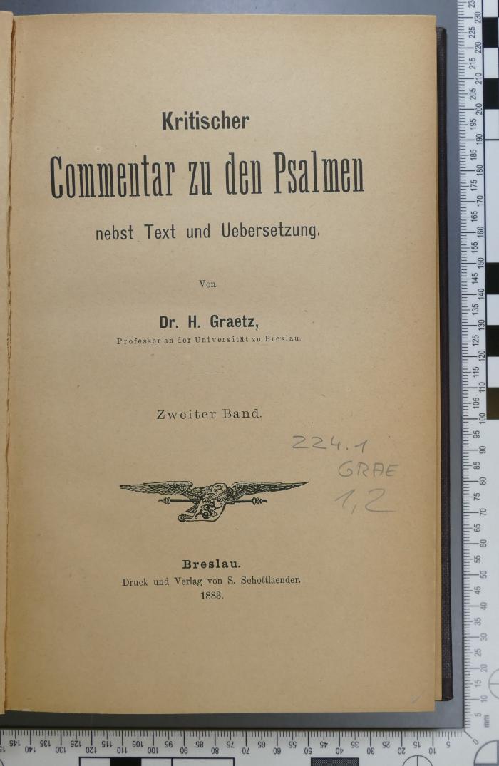 221.1 GRAE 1,2 : Kritischer Commentar zu den Psalmen (1883)