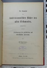 229 POER : Die Autorität der deuterocanonischen Bücher des alten Testamentes : nachgewiesen aus den Anschauungen des palästinischen und hellenistischen Judentums (1893)