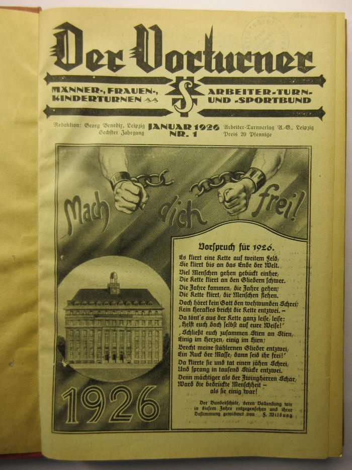 38/80/44035(6)-6.1926 : Der Vorturner : Monatsschrift Männer-, Frauen,- Kinderturnen, Arbeiter-Turn- und Sportbund (1936)