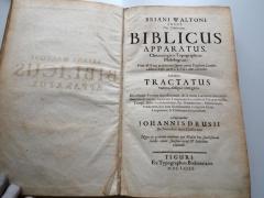  	
Briani Waltoni, angli, viri celeberrimi, Biblicus apparatus, chronologico-topographico-philologicus : prout ille tomo praeliminari, operis eximii Polyglotti, Londini, anno Christi MDCLVIII editi, continetur : exhibens tractatus varios, eosque integros. (1673)