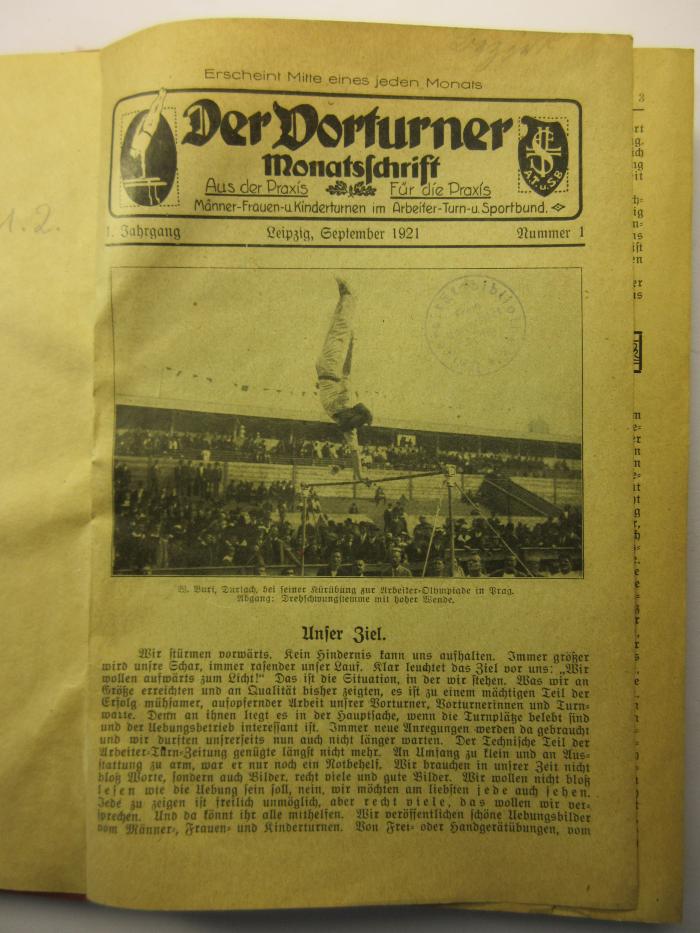 38/80/44035(6)-1/2.1921 : Der Vorturner : Monatsschrift Männer-Frauen-u. Kinderturnen im Arbeiter-Turn-u. Sportbund (1921)
