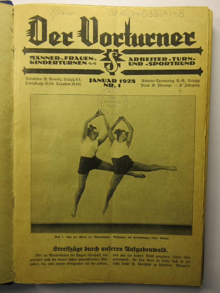 38/80/44035(6)-8.1928 : Der Vorturner : Monatsschrift Männer-Frauen-u. Kinderturnen im Arbeiter-Turn-u. Sportbund (1928)