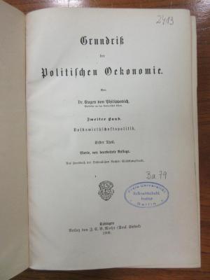 Ba 79 : Grundriß der Politischen Oekonomie (1909)