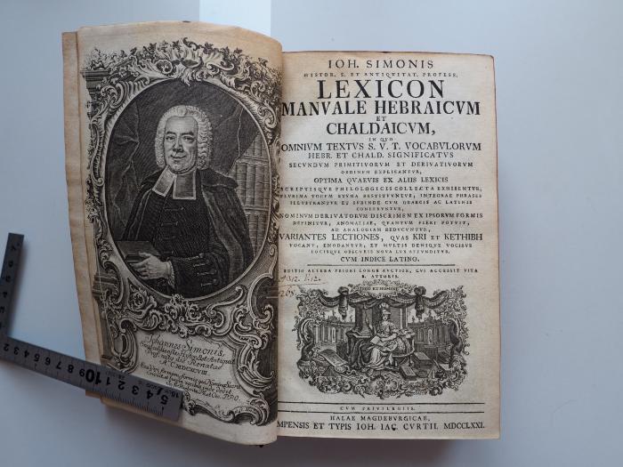  Lexicon manuale hebraicum et chaldaicum: in quo omnium textus S. V. T. vocabulorum hebr. et chald. significatus secundum primitivorum et derivativorum ordinem explicantur (...) (1771)