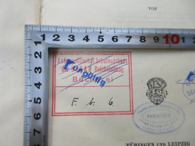 SA 91SA 91SA 91 : Die Holländischen Arbeitskammern, ihre Entstehung, Organisation und Wirksamkeit. (1908);- (Außenpolitisches Schulungshaus der NSDAP Reichsleitung Bücherei), Stempel: Berufsangabe/Titel/Branche; 'Außenpolitische Schulungshaus der NSDAP Reichsleitung Bücherei F. b. 6.'. 