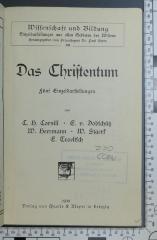 230 CORN : Das Christentum : fünf Einzeldarstellungen (1908)
