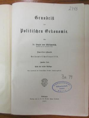 Ba 79 : Grundriß der Politischen Oekonomie (1907)