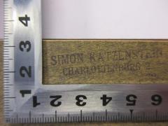 - (Katzenstein, Simon), Stempel: Name, Ortsangabe; 'Simon Katzenstein
Charlottenburg 2'. 