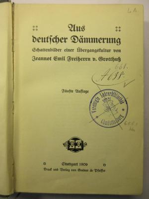 18/80/41568(5) : Aus deutscher Dämmerung (1909)