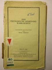 38/80/40953(7) : Das Preussische Gemeindewahlgesetz (1929)