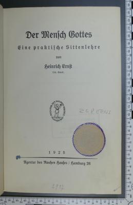 248 ERNS : Der Mensch Gottes : Eine praktische Sittenlehre (1925)