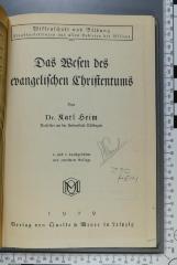 230 HEIM : Das Wesen des evangelischen Christentums (1929)