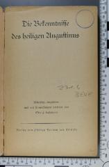 271.4 BEKE : Die Bekenntnisse des heiligen Augustinus  (1888)