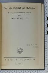 291.177 LAGA : Deutsche Politik und Religion : eine Auswahl aus den Schriften  ([1927])