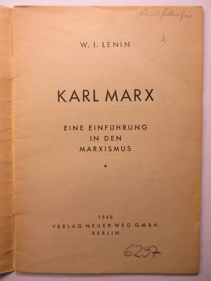 38/80/40530(5)/1 : Karl Marx (1945)