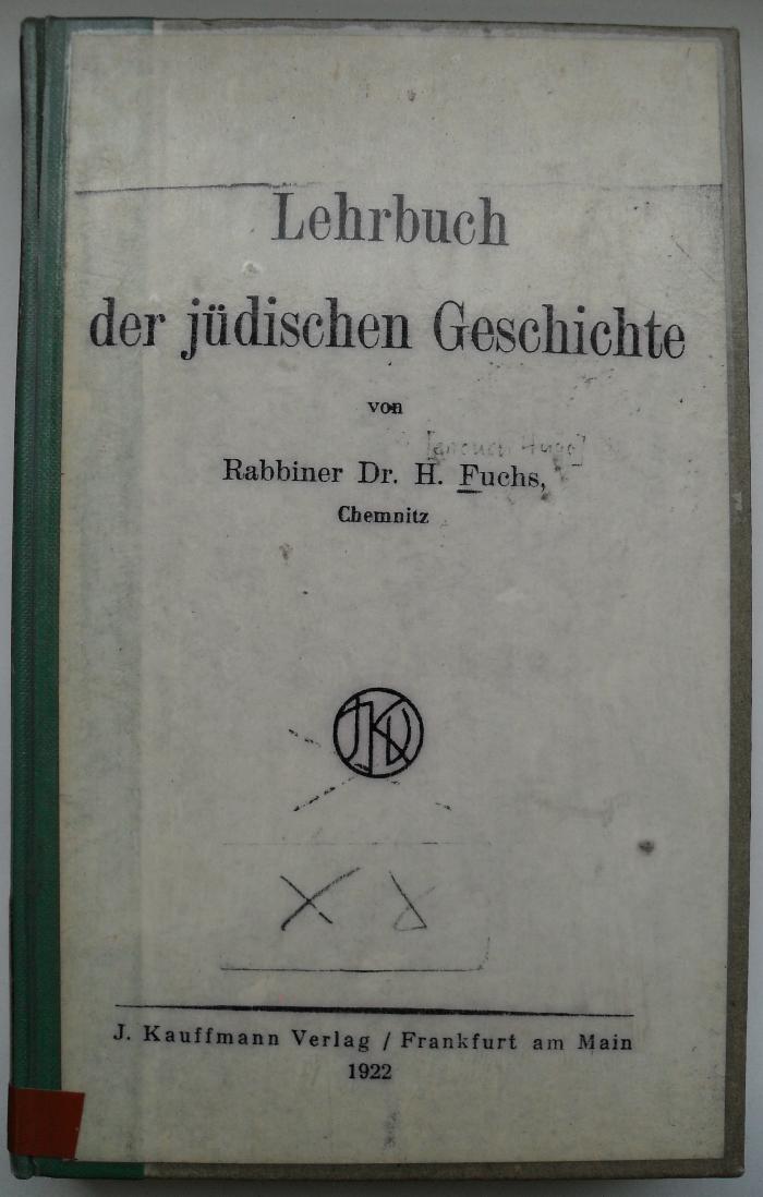 Gesch 829/2 : Lehrbuch der jüdischen Geschichte (1922)