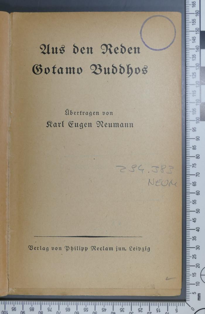 294.383 NEUM : Aus den Reden Gotamo Buddhos  ([1921])