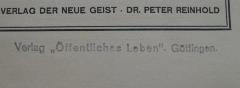 - (Verlag Öffentliches Leben ), Stempel: Name, Ortsangabe; 'Verlag 'Öffentliches Leben', Göttingen.'. 