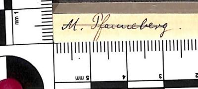 - (Pfanneberg, M.), Von Hand: Name; 'M. Pfanneberg.'. 