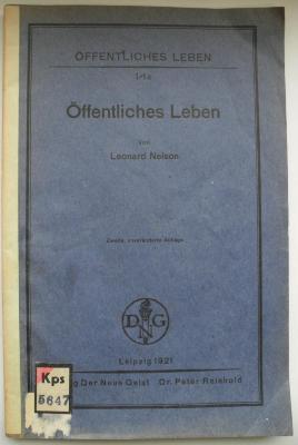 Kps 5647 : Öffentliches Leben (1921)