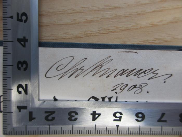 DC 4 SCHAR (ausgesondert) : Im Rahmen des Alltags ; 800 Aufsätze und Aufsatzthemen für das erste bis fünfte Schuljahr (1908);- (ChrKnauer), Von Hand: Name, Datum; '[ChrKnauer?].1908.'. 