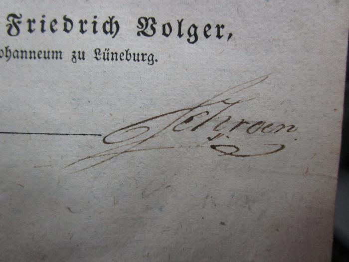 - (Schroen), Von Hand: Autogramm, Name; 'Schroen'. 
