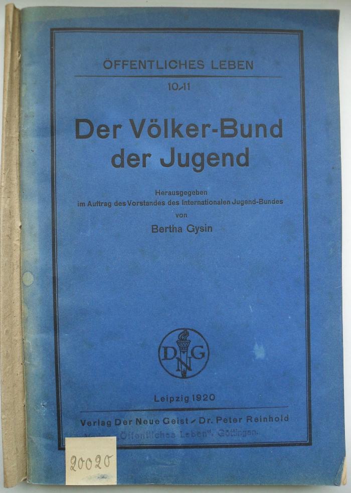 Kps 5710 : Der Völker-Bund der Jugend (1920)