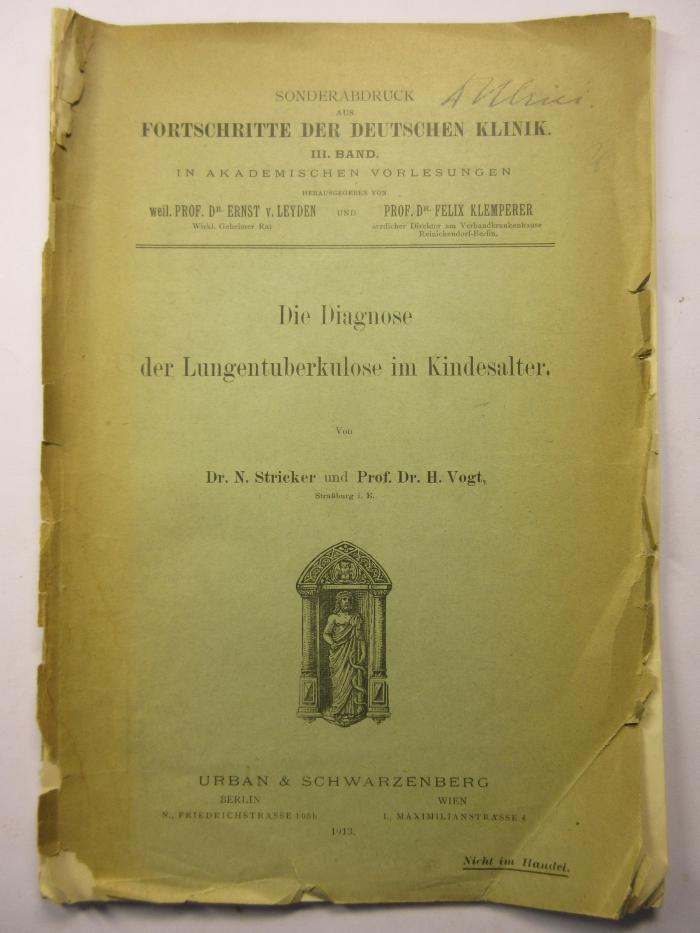 88/86/35510(0) : Die Diagnose der Lungentuberkulose im Kindesalter (1913)