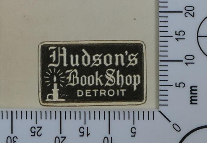 -, Etikett: Buchhändler; 'Hudson's 
Book Shop
Detroit' (Prototyp)
