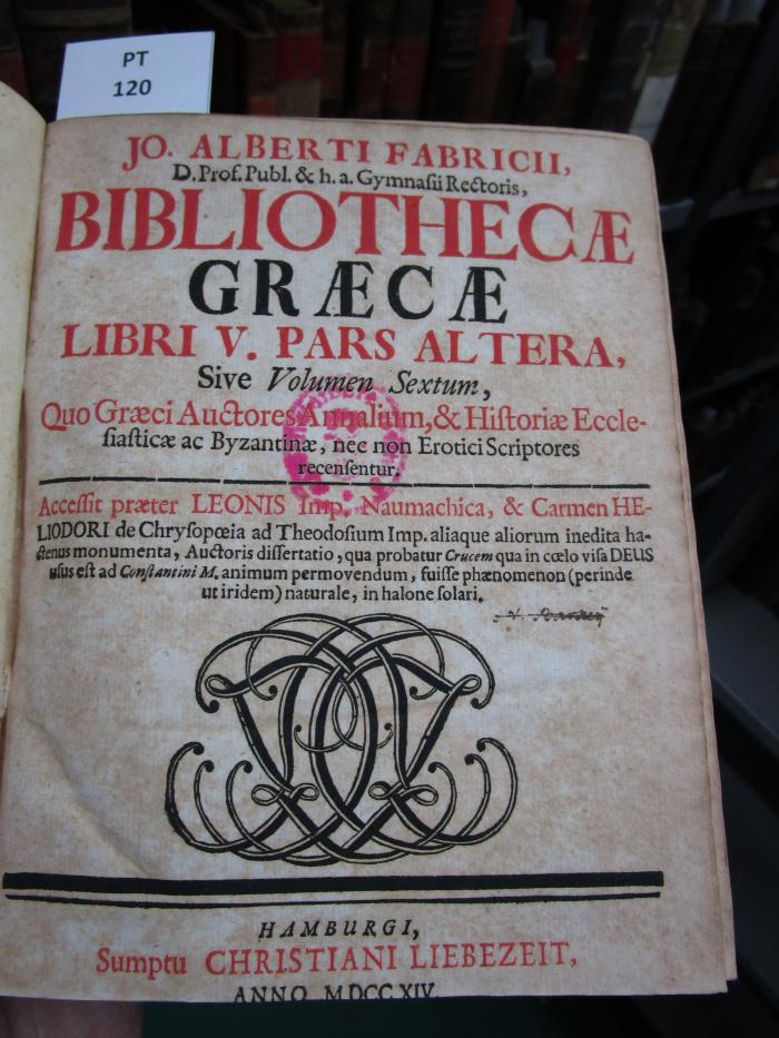  Jo. Alberti Fabricii Bibliotheca Graeca (1714)