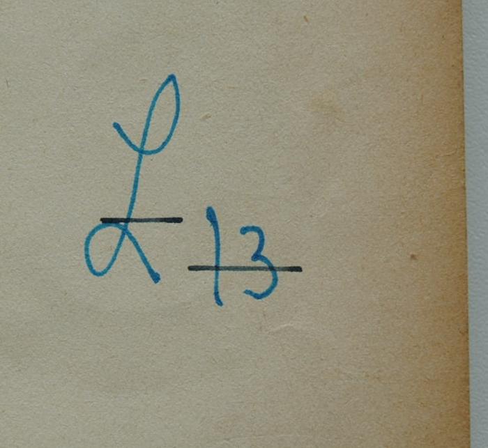 - (Geheime Staatspolizei Hannover), Von Hand: Nummer; 'L 13'. 