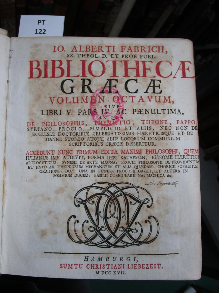  Jo. Alberti Fabricii Bibliotheca Graeca (1717)