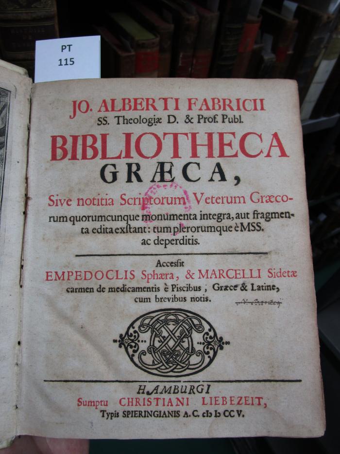  Jo. Alberti Fabricii Bibliotheca Graeca (1705)