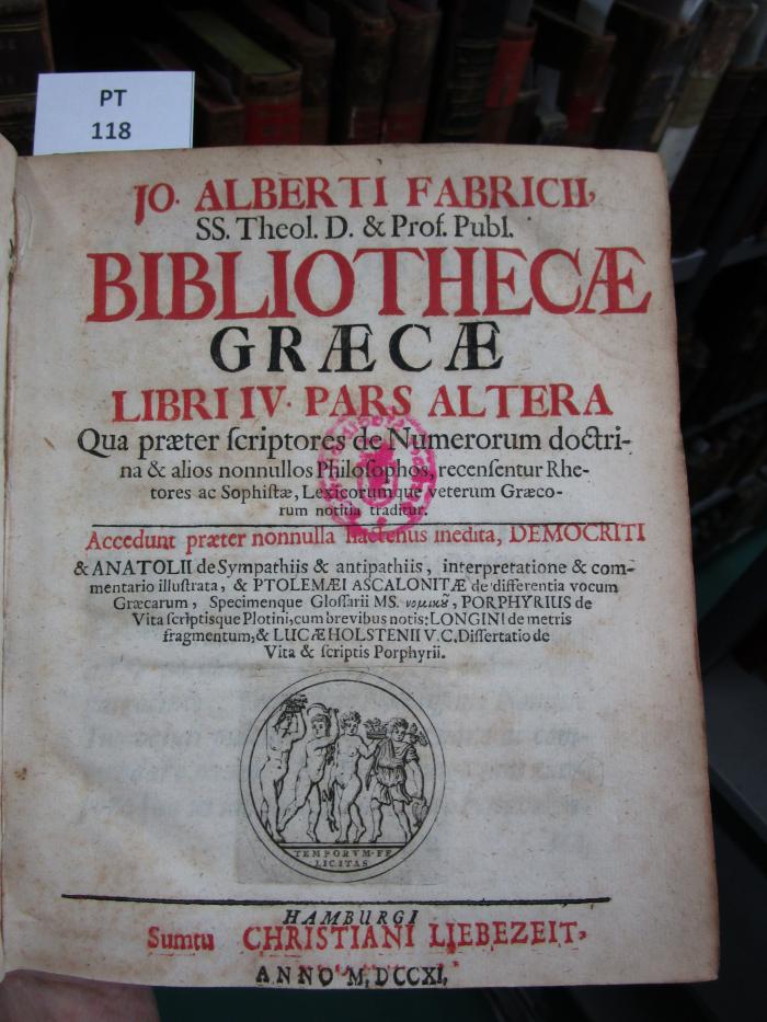  Jo. Alberti Fabricii Bibliotheca Graeca (1711)