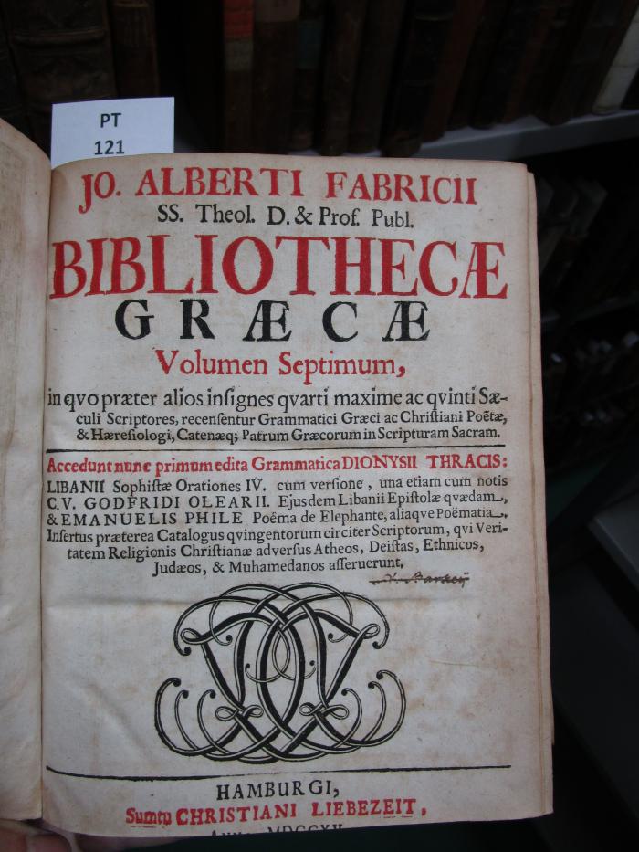  Jo. Alberti Fabricii Bibliotheca Graeca (1712)
