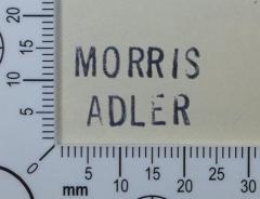 - (Adler, Morris), Stempel: Exlibris; 'MORRIS
ADLER'. 