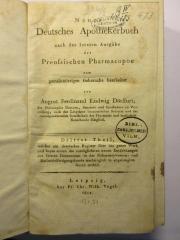  Neues Deutsches Apothekerbuch. Dritter Theil (1812)