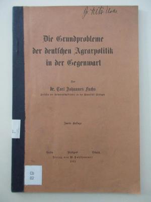 98/2021/41046 : Die Grundprobleme der deutschen Agrarpolitik in der Gegenwart (1913)