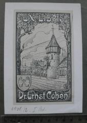 - (Cohen, Dr. Ernst), Etikett: Exlibris; 'EX LIBRIS Dr. Ernst Cohen.'. 