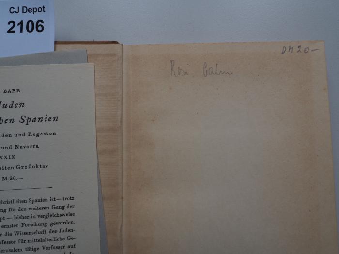 - (Cohn, Rosi), Von Hand: Autogramm, Name; 'Rosi Cohn'. 