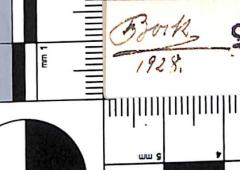 - (Bock, Walter), Von Hand: Name, Datum; 'Bock / 1928'. 